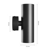 SQUALLA VARIOSA TUBO 2XGU10 KINKIET 230V IP20 55X160X90MM CZARNY OKRĄGŁA