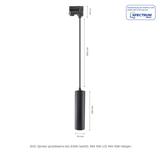 OPRAWA MADARA MINI II GU10 ZWIS NA SZYNOPRZEWÓD 3F 230V IP20 fi55*200mm CZARNY kabel 1m