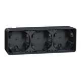 Mureva, podstawa naścienna potrójna pozioma, antracyt