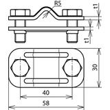 Zacisk probierczy bez przekładki, drut 8-10/płask. 30 mm, stal nierdzewna NIRO