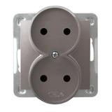 IMPRESJA Gniazdo podwójne moduł bez ramki - kolor tytan