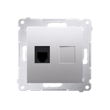 SIMON 54 WMDT-0010xx-043 Gniazdo telefoniczne pojedyncze RJ12 (moduł); srebrny mat