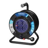 Przedłużacz bębnowy, 4 gniazda 2P+Z, kabel PVC H05VV-F 3x1,5mm2, długość 25m, stałe gniazda, termik,