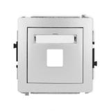 DECO Mechanizm gniazda multimedialnego pojedynczego bez modułu (standard Keystone) srebrny metalik