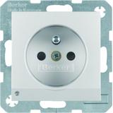 BERKER B.Kwadrat/B.7 Gniazdo z uziemieniem i podświetleniem orientacyjnym LED aluminium mat lakierowana 6765101404 HAGER