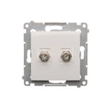 Simon 54 Gniazdo antenowe typu F podwójne. Do instalacji indywidualnych biały