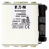 FUSE 630A 1000V 2BKN/75 AR UR Wkładka szybka 630A AC 1000V rozmiar 2 59x77x75 mm aR IEC UL 170M5959