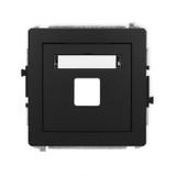 DECO Mechanizm gniazda multimedialnego pojedynczego bez modułu (standard Keystone) czarny mat