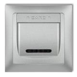 DECO Łącznik hotelowy z ramką uniwersalną pojedynczą z tworzywa DECO Soft srebrny metalik