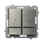 SONATA STAL INOX Przycisk żaluzjowy zwierny z podświetleniem niebieskim kolor stal inox ŁP-7RMS/m/37 OSPEL