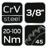 Klucz dynamometryczny 3/8", 20-100 Nm