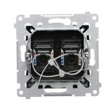 Simon 54 Gniazdo komputerowe podwójne RJ45 kat 6 z przesłoną przeciwkurzową czarny mat