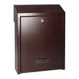 Skrzynka na listy przelotowa FIJI, z zamkiem bębenkowym, kolor brązowy