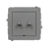 DECO Mechanizm łącznika jednobiegunowego ze schodowym w stylu amerykańskim (dwa klawisze bez piktogr