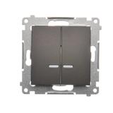 Simon 54 Łącznik świecznikowy z podświetleniem LED i do wersji IP44 10A 250V szybkozłączka brąz mat *Posiada wkładkę DU1W DW5BL.01/46 KONTAKT