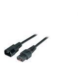 Przedłużacz IEC C14 180° - IEC C13 180° z blokadą IEC 3m