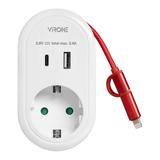 Adapter 1x 2P+Z z ładowarką USB (Typ A+C), 5V DC/ 3,4A, z dodatkowym kablem ładującym (typ C + Light CS-2(GS) ORNO