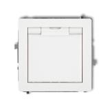 DECO Mechanizm gniazda bryzgoszczelnego z uziemieniem 2P+Z (klapka biała, przesłony torów prądowych)