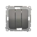 Simon 54 Łącznik potrójny z podświetleniem LED 10A 250V szybkozłączka antracyt DW31L.01/48 KONTAKT