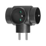 Rozgałęźnik 3x2P+Z czarny OR-AE-13184/B ORNO