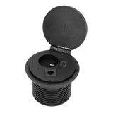 Gniazdo meblowe O8cm wpuszczane w blat z ładowarką indukcyjną ładowarką USB z 2 gniazdami A i C pr O