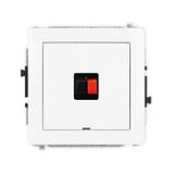 DECO Mechanizm gniazda głośnikowego pojedynczego, bez pola opisowego biały mat