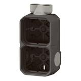 NOWE PLEXO - PUSZKA NATYNKOWA PODWÓJNA Z PRZEPUSTEM KABLOWYM ISO20 ANTRACYT