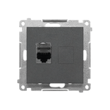 Simon 55 Gniazdo komputerowe pojedyncze RJ45 kategoria 6 ekranowane z przesłoną przeciwkurzową Grafi