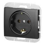 Gniazdo pojedyncze podtynkowe 2P+Z Schuko Onyx, 16A, 250V, PT-17O, czarny