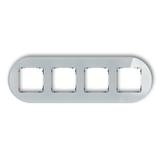 ICON Ramka uniwersalna poczwórna okrągła - efekt szkła (ramka: szara; spód: czarny) szary