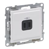 SUNO - Gniazdo USB typ A + C - 5 V - 3 A, Biały, 721131, Legrand