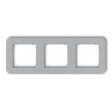 MINI Ramka uniwersalna potrójna zaokrąglona z tworzywa srebrny metalik