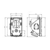 GNIAZDO Z WYŁĄCZNIKIEM COMBO-POL 32A 400V 3P+Z+N, gniazdo 230V, wył. L-O-P 960625411W PCE