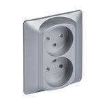 SISTENA LIFE PLAKIETKA METALIC DO GNIAZDA PODWÓJNEGO 2P+Z, Legrand