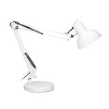 DEON, lampa biurkowa, 60W, E27, wysoka, stal, biała DL-2/W ORNO