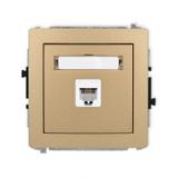 DECO Mechanizm gniazda telefonicznego pojedynczego 1xRJ11, 4-stykowy, beznarzędziowe złoty metalik