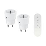 Zestaw bezprzewodowych gniazd MINI, sterowanych pilotem 2+1, 2300W