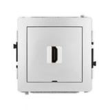 DECO Mechanizm gniazda pojedynczego HDMI 2.0, bez pola opisowego srebrny metalik