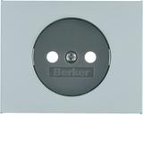 BERKER K.5 Płytka czołowa do gniazda bez uziemienia aluminium 3967157003 HAGER