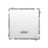 Simon Basic Przycisk pojedynczy zwierny bez piktogramu z podświetleniem LED 10A szybkozłączka biały