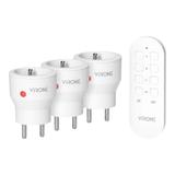Zestaw bezprzewodowych gniazd MINI Schuko, sterowanych pilotem 3+1, 2300W
