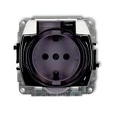 TREND Mechanizm gniazda bryzgoszczelnego z uziemieniem SCHUKO 2P+Z (klapka dymna, przesłony torów pr