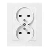 Gniazdo podwójne podtynkowe 2x2P+Z Malta, 16A, 250V, PT-6M, biały FMS-106/W ORNO