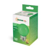 LED KULKA E-27 230V 1W GREEN PCV  SPECTRUM+