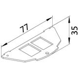 tehalit.VE-EE Płytka montażowa 2xRJ Typ 01 Keystone 19,3x14,8