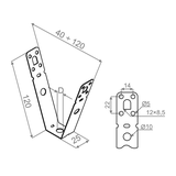 WT120M8 Wieszak trapezowy