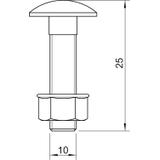 FRSB 10x25 VA, Śruba z łbem grzybkowym