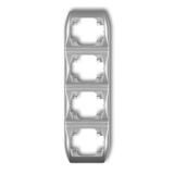 TREND Ramka pionowa poczwórna srebrny metalik