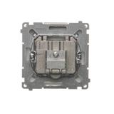 Simon Basic Gniazdo antenowe R-TV przelotowe 10 dB 1x wejście: 5–862 MHz srebrny mat