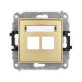 ICON Mechanizm gniazda multimedialnego podwójnego bez modułu (standard Keystone) złoty